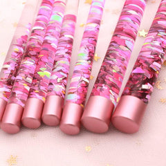 Glitter Transparent Plastic Makeup Brushes Tools