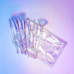 Glitter Transparent Plastic Makeup Brushes Tools