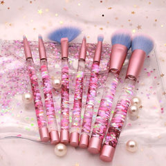 Glitter Transparent Plastic Makeup Brushes Tools