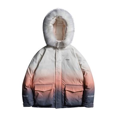 Gradient Colors Aesthetic Faux Fur Loose Winter Jacket