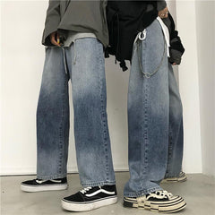 Gradient Washed Teen Trend Denim Wide Leg Jeans