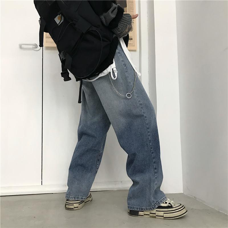 Gradient Washed Teen Trend Denim Wide Leg Jeans