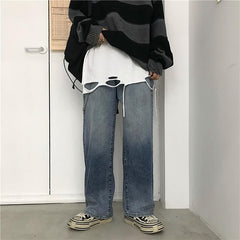 Gradient Washed Teen Trend Denim Wide Leg Jeans