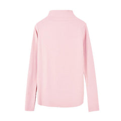 Half High Collar Slim Solid Color Basic Long Sleeve Shirt