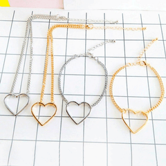 Heart Metallic Minimalistic Chain Choker