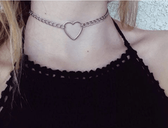 Heart Metallic Minimalistic Chain Choker