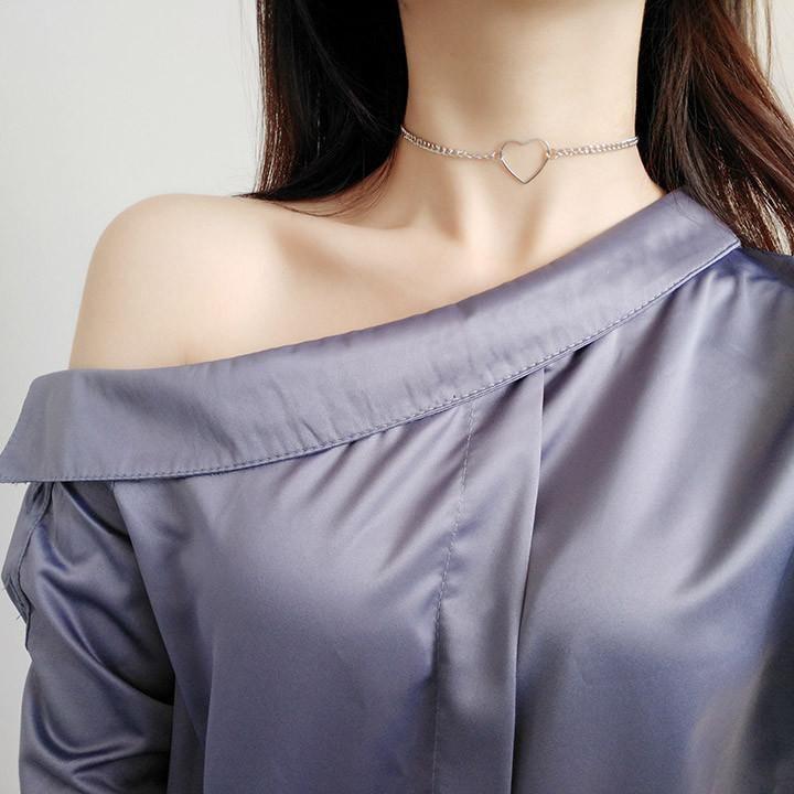 Heart Metallic Minimalistic Chain Choker