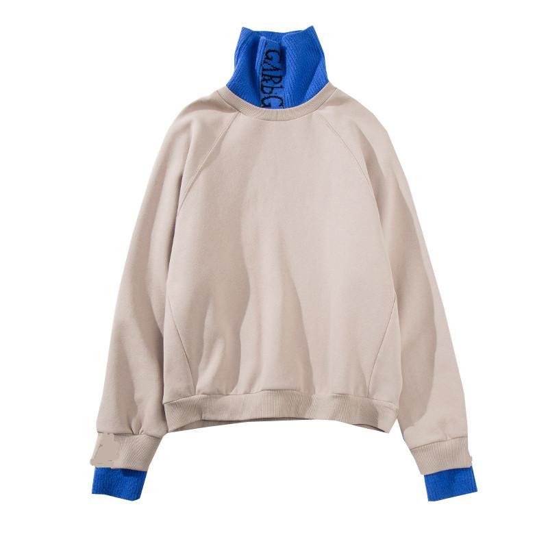 High Collar Fake Two Pieces Knit Oversized Sweater