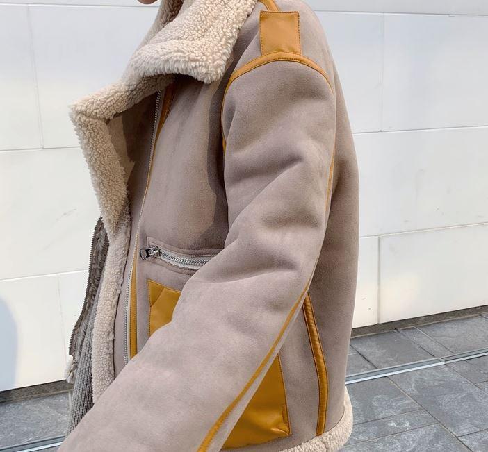 High Collar Yellow Pockets Oversized Jacket