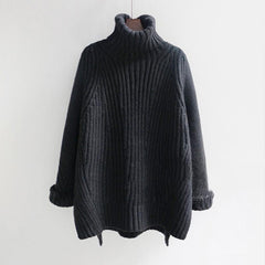 High Neck Loose Huge Knit Sweater