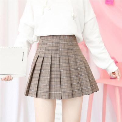 High Waist Colorful Plaid With Shorts School Skirt