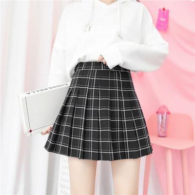 High Waist Colorful Plaid With Shorts School Skirt