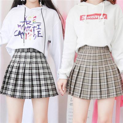 High Waist Colorful Plaid With Shorts School Skirt