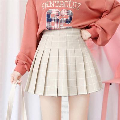 High Waist Colorful Plaid With Shorts School Skirt