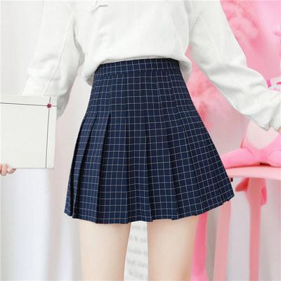 High Waist Colorful Plaid With Shorts School Skirt