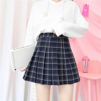 High Waist Colorful Plaid With Shorts School Skirt