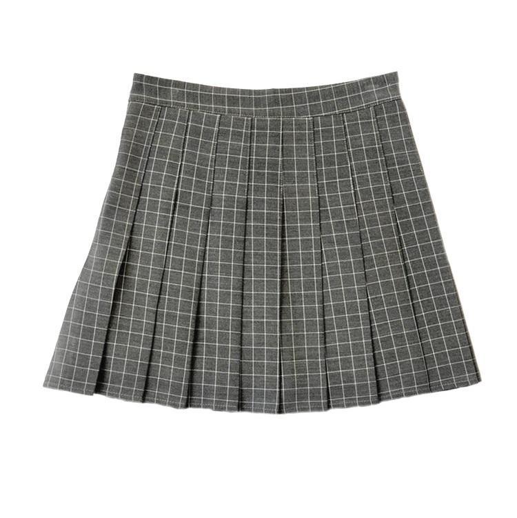 High Waist Colorful Plaid With Shorts School Skirt