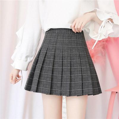 High Waist Colorful Plaid With Shorts School Skirt