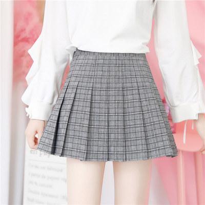 High Waist Colorful Plaid With Shorts School Skirt