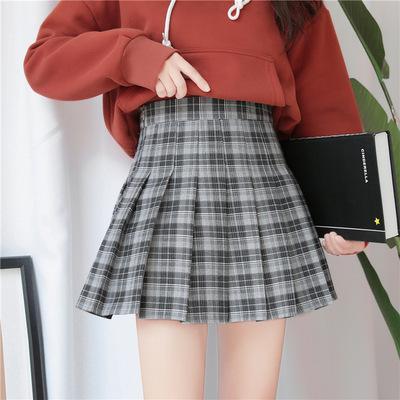 High Waist Colorful Plaid With Shorts School Skirt