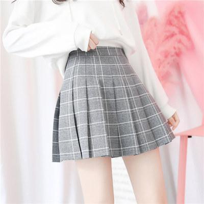 High Waist Colorful Plaid With Shorts School Skirt