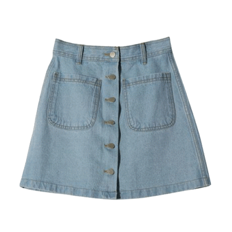 High Waist Denim Pocket Mini Skirt