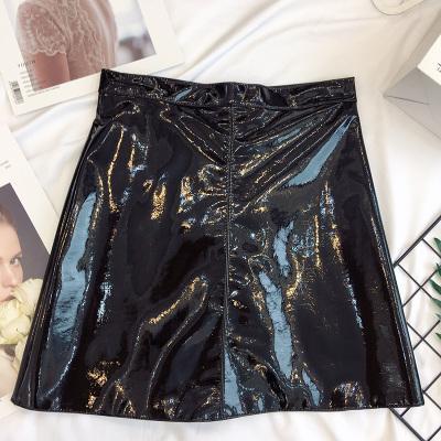 High Waist Vinyl Leather Latex Trendy Skirt