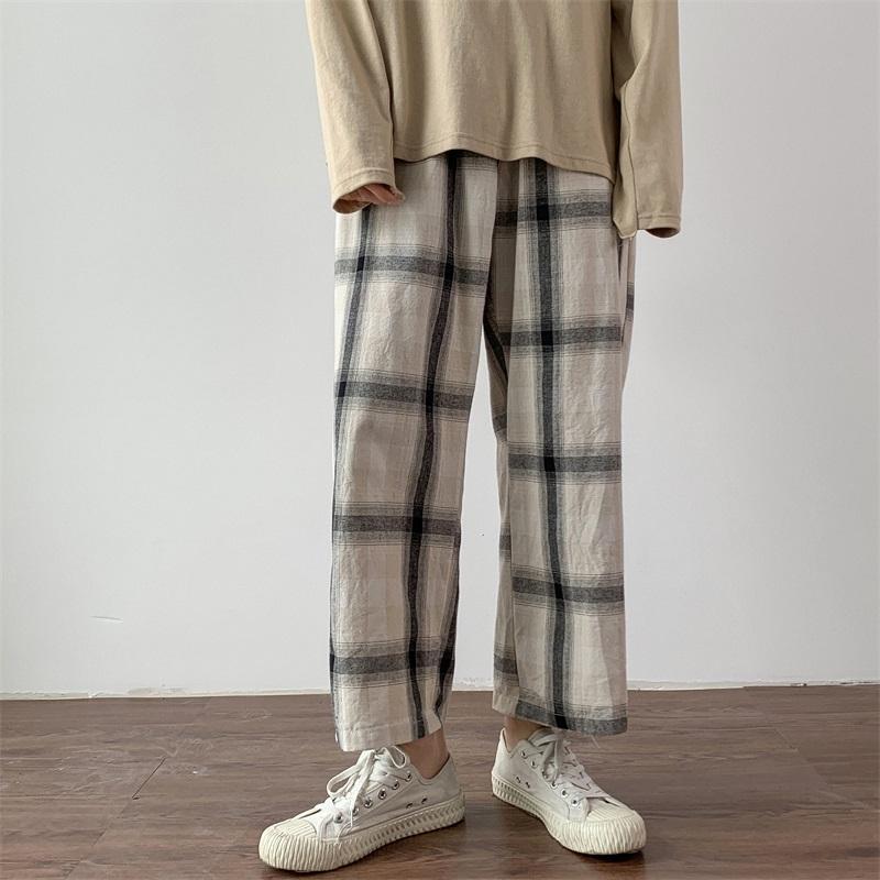 Huge Plaid Vintage Elastic Waist Oversized Pants