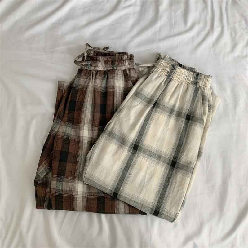 Huge Plaid Vintage Elastic Waist Oversized Pants