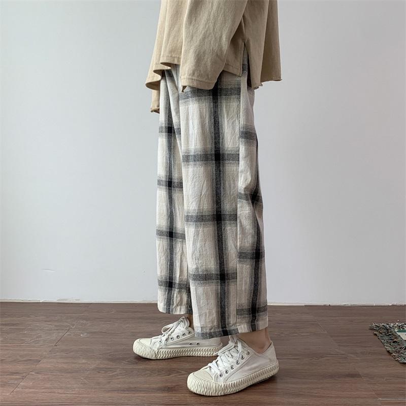 Huge Plaid Vintage Elastic Waist Oversized Pants