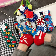 Japanese Style Lucky Cat Sushi Short Socks