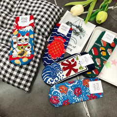 Japanese Style Lucky Cat Sushi Short Socks