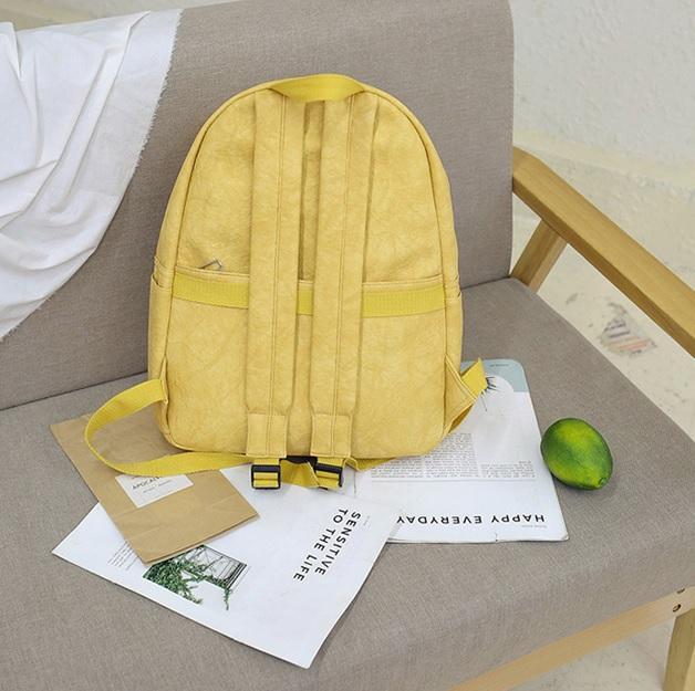 Leather Minimalistic Zipper College Style Backpack