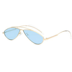 Metallic Aviator Frame Drop Colorful Sunglasses