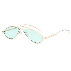 Metallic Aviator Frame Drop Colorful Sunglasses