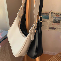 Minimalist Solid Color Pu Crossbody Hobo Bag