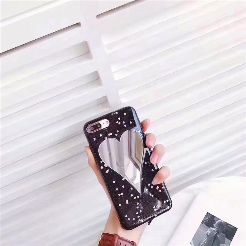 Mirror Heart Glitter Iphone Cover