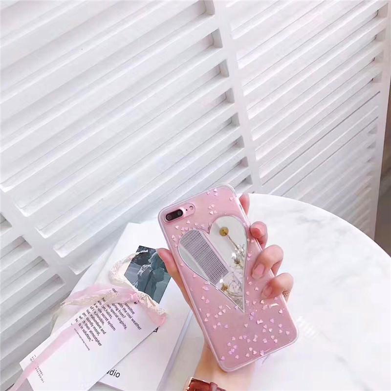 Mirror Heart Glitter Iphone Cover