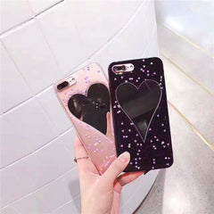 Mirror Heart Glitter Iphone Cover