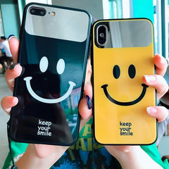 Mirror Smile Face Black Yellow Iphone Case