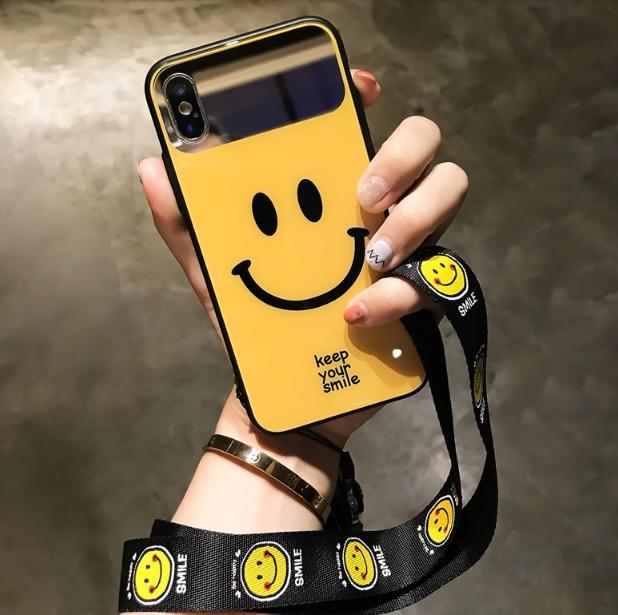 Mirror Smile Face Black Yellow Iphone Case