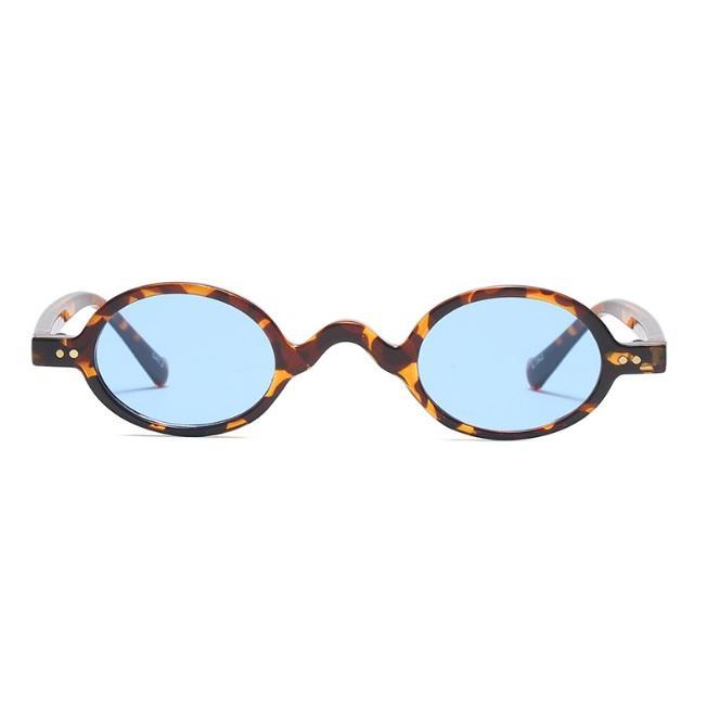 Oval Colorful Plastic Frame Trendy Sunglasses