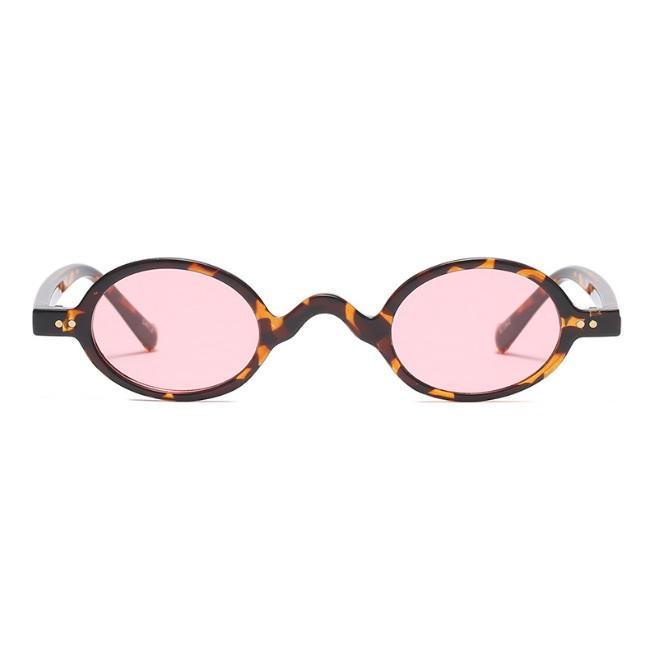 Oval Colorful Plastic Frame Trendy Sunglasses