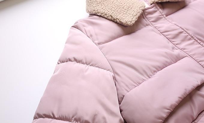 Padded Fluffy Collar Basic Pastel Colors Warm Coat Jacket