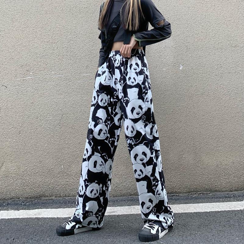 Panda Pattern Japanese Fashion Straight Pants