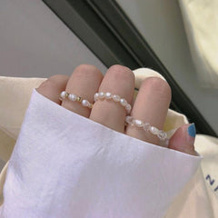 Pearl Beads Aesthetic Adjustable Set Ring