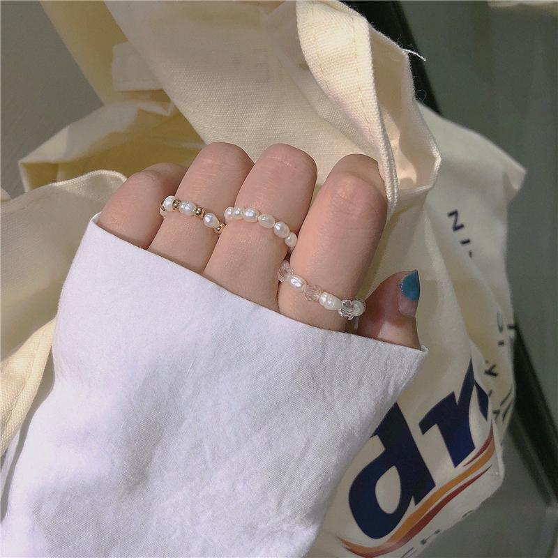 Pearl Beads Aesthetic Adjustable Set Ring