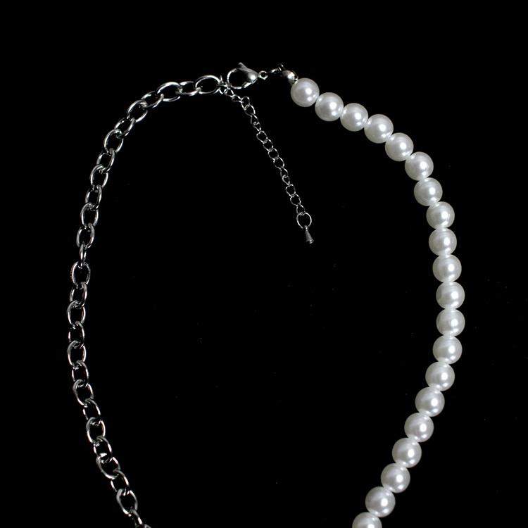 Pearl Coin Pendant Teen Trend Silver Chain Choker