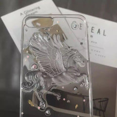 Pegasus Volume Transparent Sparkle Stars Iphone Case