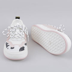 Pink White Cute Cow Print Harajuku Aesthetic Sneakers